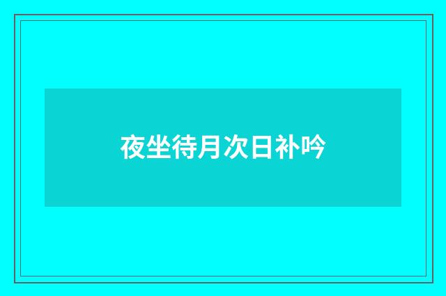 夜坐待月次日补吟