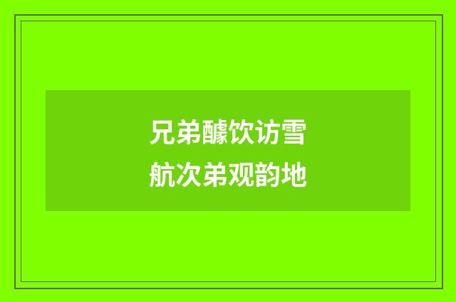 兄弟醵饮访雪航次弟观韵地