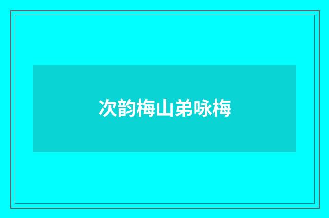 次韵梅山弟咏梅