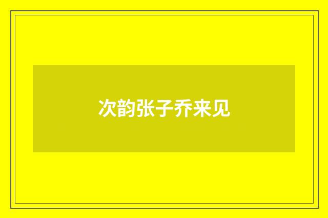 次韵张子乔来见