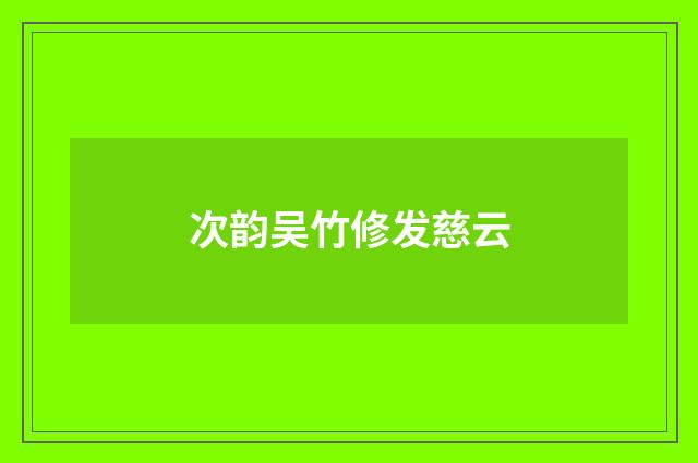 次韵吴竹修发慈云