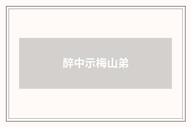 醉中示梅山弟