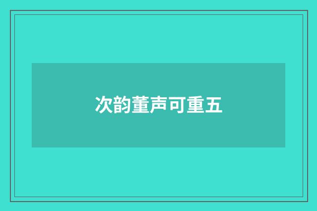 次韵董声可重五