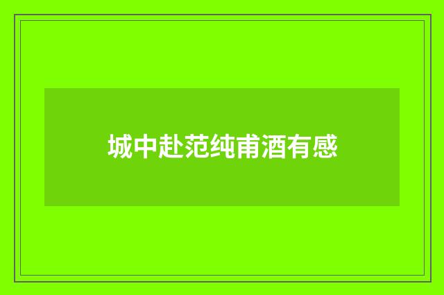 城中赴范纯甫酒有感