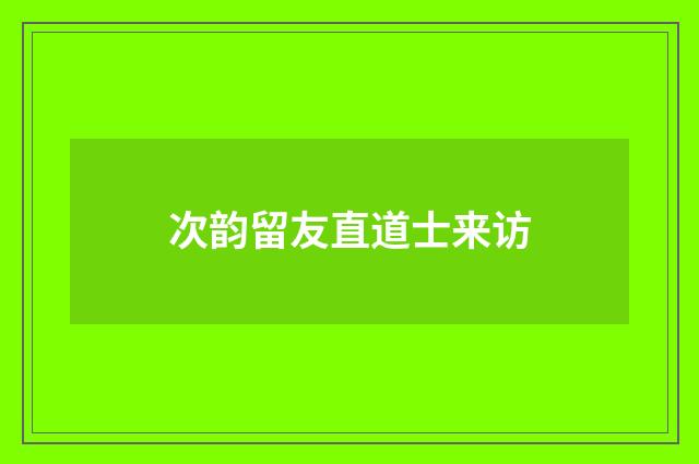 次韵留友直道士来访