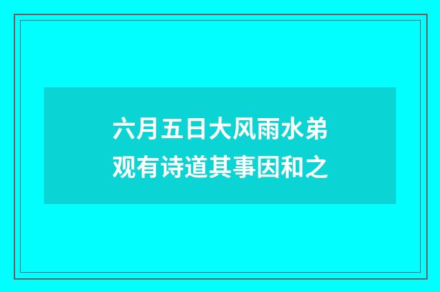 六月五日大风雨水弟观有诗道其事因和之