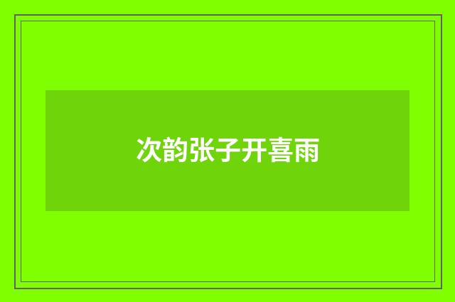 次韵张子开喜雨