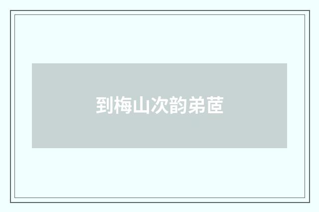 到梅山次韵弟茝