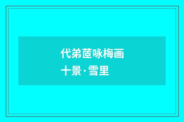 代弟茝咏梅画十景·雪里