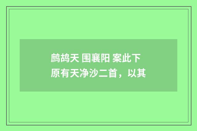 鹧鸪天 围襄阳 案此下原有天净沙二首，以其