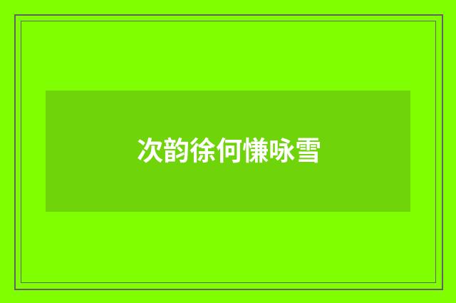 次韵徐何慊咏雪