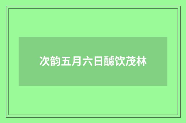 次韵五月六日醵饮茂林