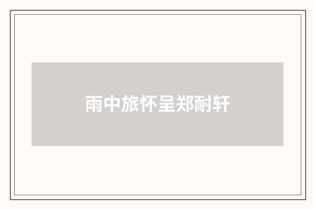 雨中旅怀呈郑耐轩
