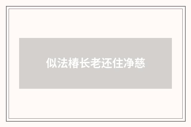 似法椿长老还住净慈