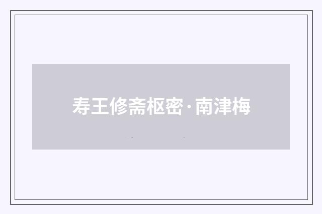 寿王修斋枢密·南津梅