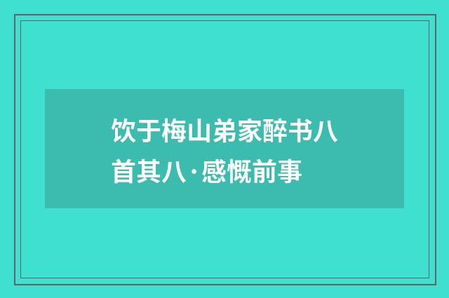 饮于梅山弟家醉书八首其八·感慨前事