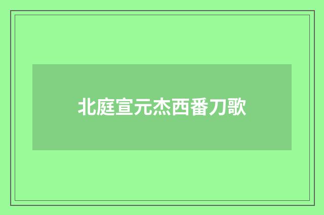 北庭宣元杰西番刀歌