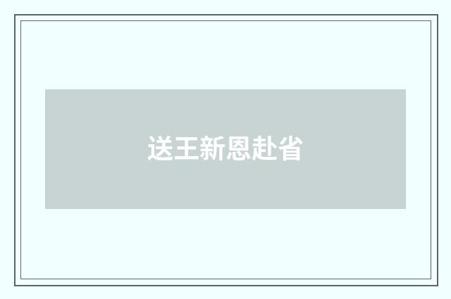 送王新恩赴省