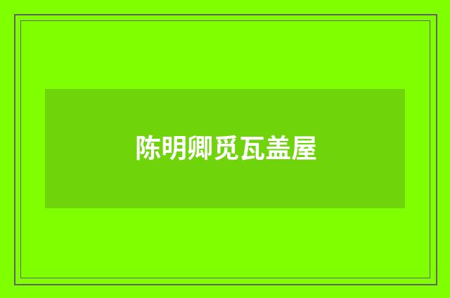 陈明卿觅瓦盖屋