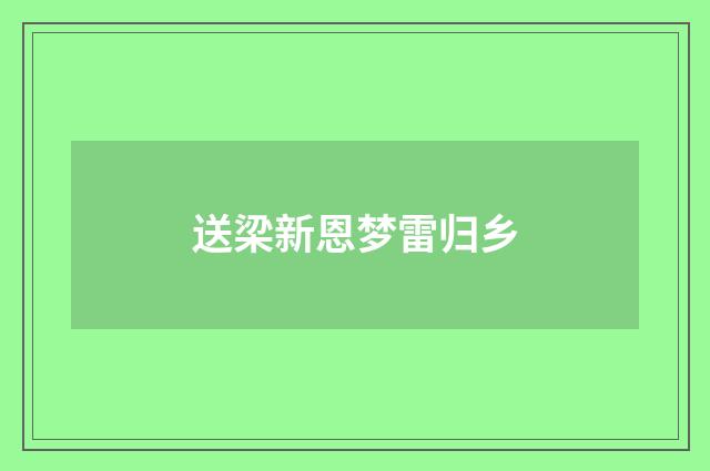 送梁新恩梦雷归乡