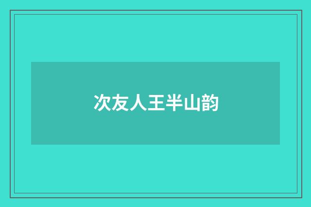 次友人王半山韵
