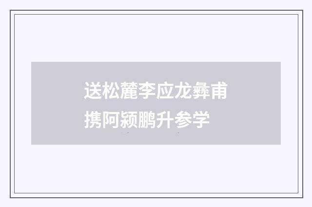 送松麓李应龙彝甫携阿颍鹏升参学
