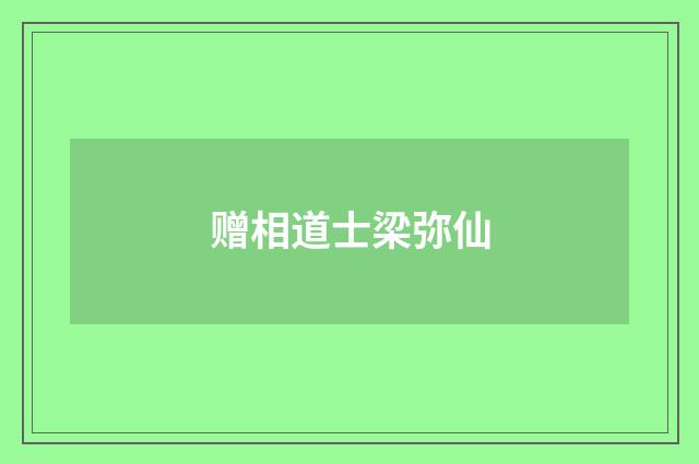 赠相道士梁弥仙