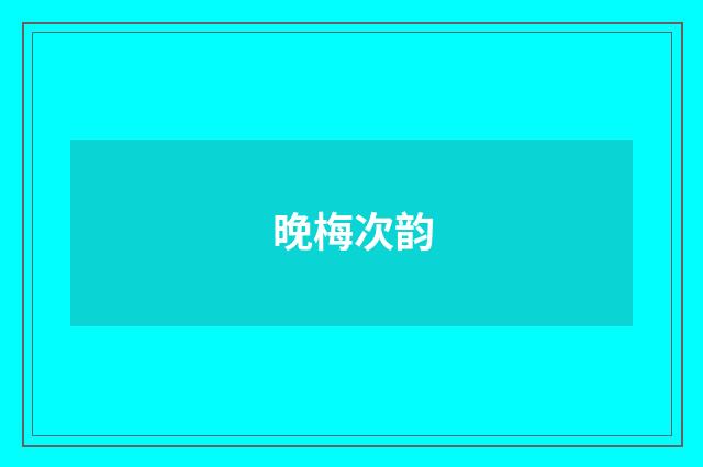 晚梅次韵