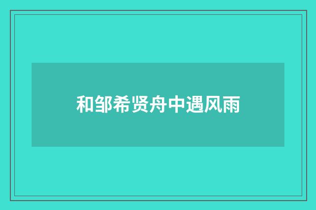 和邹希贤舟中遇风雨