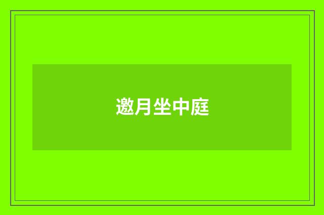 邀月坐中庭