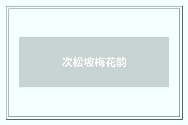 次松坡梅花韵