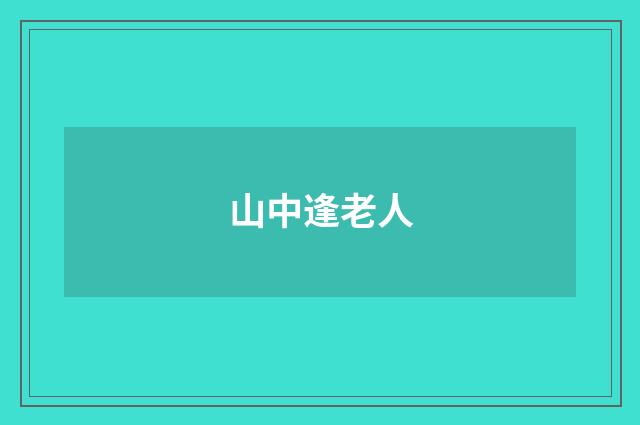 山中逢老人