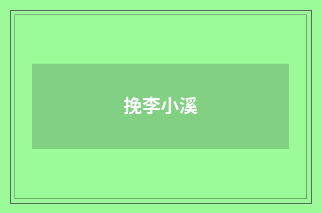 挽李小溪