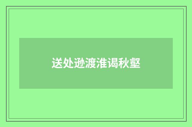 送处逊渡淮谒秋壑