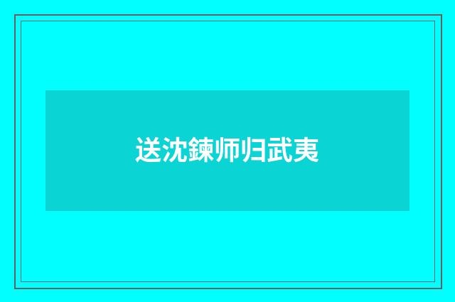 送沈鍊师归武夷