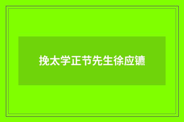 挽太学正节先生徐应镳