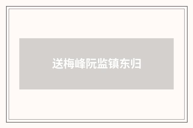 送梅峰阮监镇东归