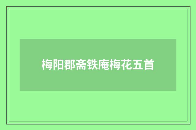梅阳郡斋铁庵梅花五首
