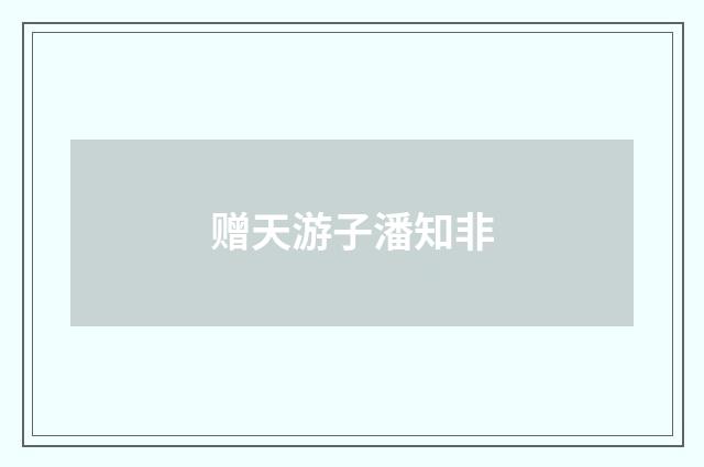 赠天游子潘知非
