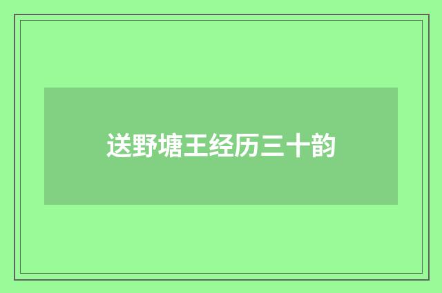 送野塘王经历三十韵