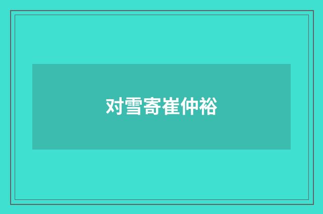对雪寄崔仲裕