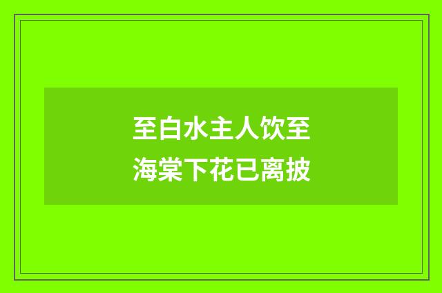 至白水主人饮至海棠下花已离披