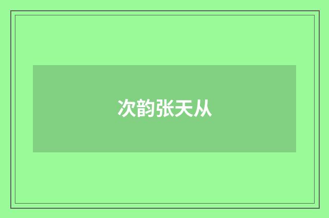 次韵张天从