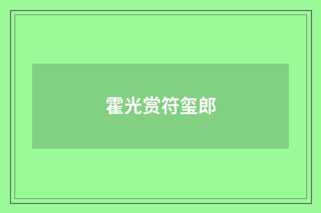霍光赏符玺郎