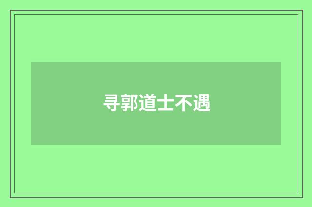 寻郭道士不遇