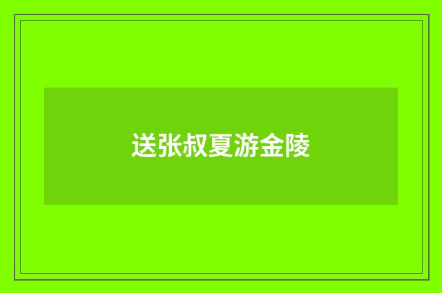 送张叔夏游金陵