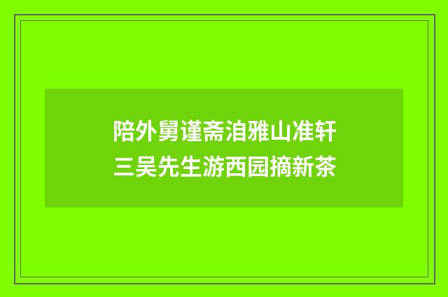 陪外舅谨斋洎雅山准轩三吴先生游西园摘新茶