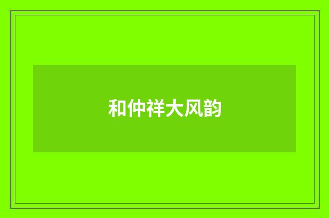 和仲祥大风韵