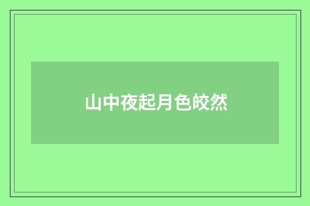 山中夜起月色皎然
