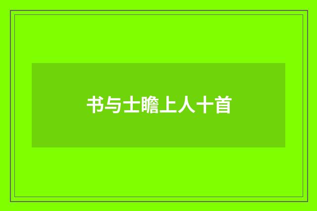 书与士瞻上人十首